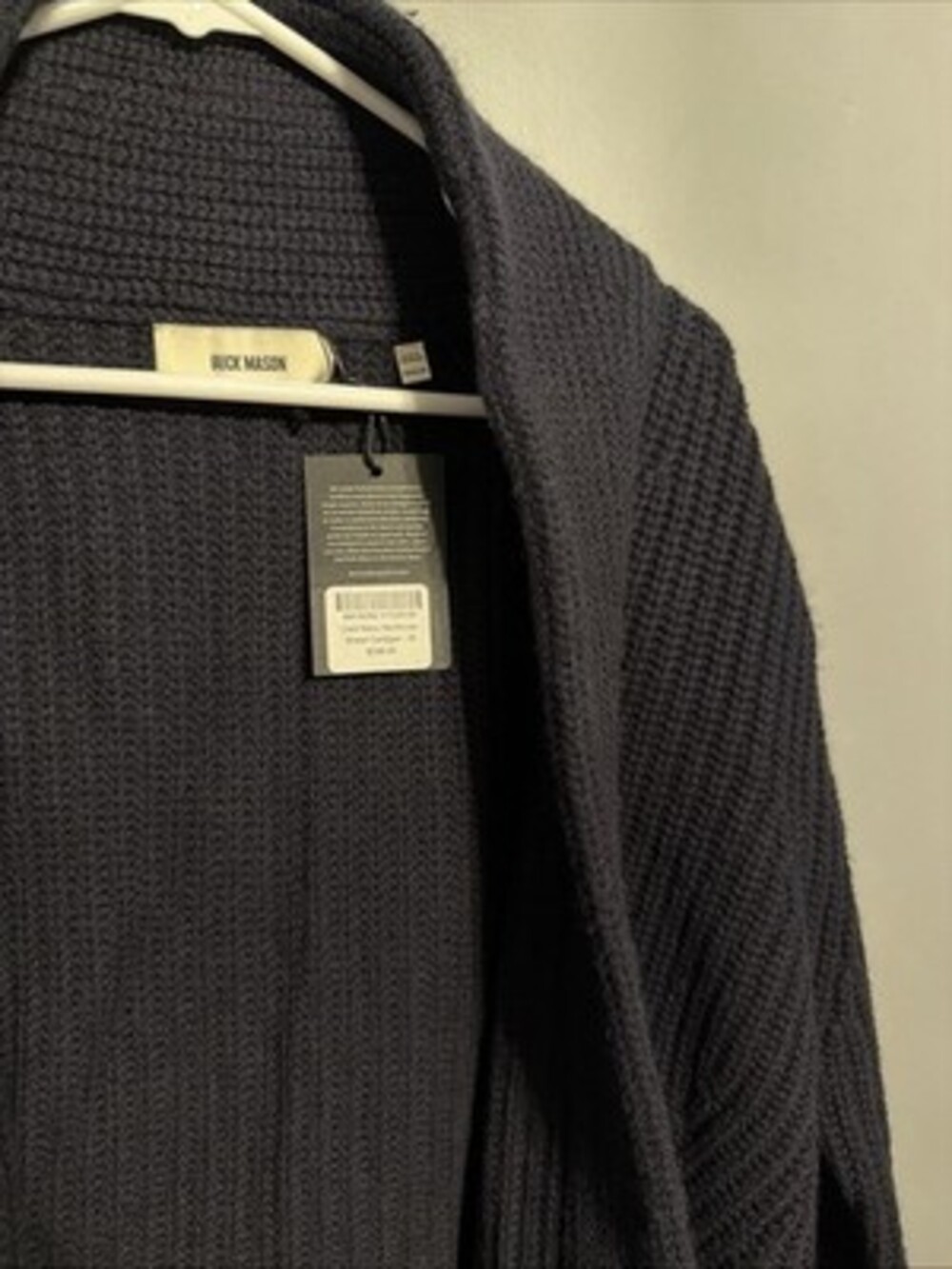Buck Mason Men’s Medium Dark Navy Blue Herdsman Shawl Cardigan - Picture 6 of 14